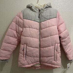 Eddie Bauer Kids Pink and Gray Puffer Jacket